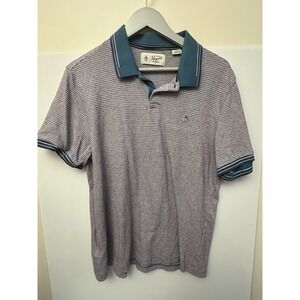 RUGATCHI Polo Shirt Adult Extra Large Lavender Stripes Pullover Tee Men's.